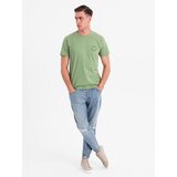 Ombre Men's printed cotton t-shirt with round neckline - green | shoptok.hr