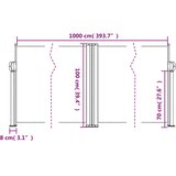  Uvlačiva bočna tenda 100 x 1000 cm crvena | shoptok.hr