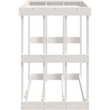 Vanjski držač za cjepanice bijeli 108x52x74 masivna borovina | shoptok.hr