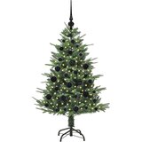 vidaXL Umjetno božićno drvce s rasvjetom i setom kuglica Zelena 120 cm | shoptok.hr