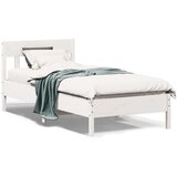 vidaXL Okvir kreveta s uzglavljem bijeli 75x190 cm od borovine | shoptok.hr