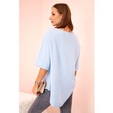 Kesi Włoski Women's muslin shirt with a button blue | Shoptok.si