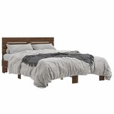 Maison Chic Posteljni okvir - Dvoposteljna postelja - Zakonska postelja rjav hrast 120x200 cm inženirski les in kovina-J14782, (21773175) | Shoptok.si