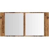 vidaXL LED ormarić s ogledalom boja staro drvo 90x12x45 cm drveni | shoptok.hr