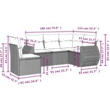 vidaXL 5-dijelni set vrtnih sofa s jastucima poliratan smeđi | shoptok.hr
