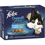 "Doppelt lecker - So gut wie es aussieht" vrećice 12 x 85 g - Crni bakalar i losos / Losos i srdele / Sleđ i pastrva / Pastrva i skuša