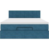 vidaXL Otomanski krevet s madracem tamnoplavi 140x190 cm baršunasti | shoptok.hr