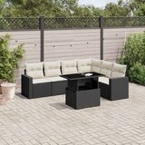  7-dijelni set vrtnih sofa od poliratana s jastucima crni | shoptok.hr