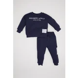 Defacto Baby Boy Label Printed Thessaloniki Fabric Sweatshirt Tracksuit Bottom 2-Piece Set