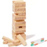 drvena društvena igra jumbling tower s flomasterima za bojanje