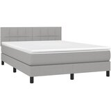  Krevet box spring s madracem LED svjetlosivi 140x200 cm tkanina | shoptok.hr