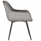 ModernHome TIKC-4 – Set 2 tapecirane blagovaonske stolice od baršuna s naslonima za ruke, tamnosive | shoptok.hr