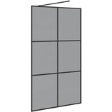  Zid za walk-in tuš Crna 115 x 195 cm Staklo otporno na udarce | shoptok.hr
