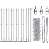  Ograda od lančane veze s 13 razdjelnih postova 0.6x25 m Galvanizirani čelik | shoptok.hr