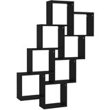 vidaXL Stenska polica kockasta črna 90x15x119 cm iverna plošča, (20765369) | Shoptok.si