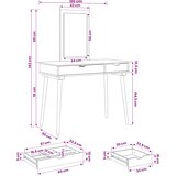  Set toaletnog stolića FAUSKE 2 kom. Bijela 100 x 50 x 143 cm | shoptok.hr