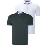 Dewberry DUAL SET T8582 MENS T-SHIRT-WHITE-GREEN Cene