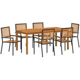  Vrtni set za objed 7 pcs Crna Čvrsto drvo akacije | Eponuda.com