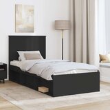  Krevetna konstrukcija Crna 90 x 190 cm Čvrsto borovo drvo | shoptok.hr