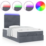 vidaXL Otomanski posteljni okvir z vzmetnicami siv 120x200cm žamet | Shoptok.si