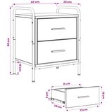  Noćni ormar Siva Sonoma 40 x 30 x 50 cm Konstruirano drvo | shoptok.hr