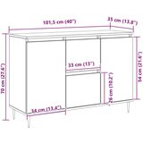  Stranska omara z vrati in predali Staro les 101,5x35x70 cm | Shoptok.si