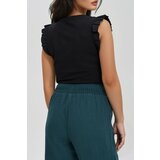 Marisse Black Blouse With Ruffles On The Shoulders | Shoptok.si