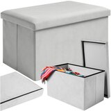 Ruhhy sklopivi baršunasti puf s prostorom za pohranu 60 x 30 x 30 cm, sivi Cijene