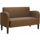 vidaXL Loveseat kavč rjava 110 cm umetno usnje, (21749674)