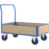 eurokraft pro ploski voziček z lesenimi stenami, ploščad dxš 1210 x 760 mm, polno elastična | Shoptok.si