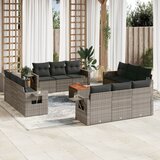 vidaXL 13-dijelni set vrtnih sofa od poliratana s jastucima sivi | shoptok.hr