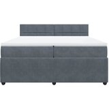  Krevet s oprugama i madracem tamnosivi 200x200 cm baršunasti | shoptok.hr