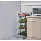 ModernHome Metalna mobilna polica za kupatilo sa 4 nivoa i točkićima | ePonuda.com