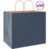  Papirnate vrećice 50 kom s ručkama plave 32x22x28 cm | shoptok.hr