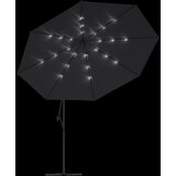  Konzolni vrtni suncobran s LED svjetlima 350 cm crni | Eponuda.ba