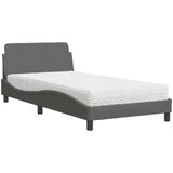  The Living Store Postelja z vzmetnico temno siva 100x200 cm blago - Postelja, (21496633) | Shoptok.si