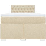  Krevet s oprugama i madracem krem 120 x 200 cm od tkanine | shoptok.hr