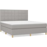 Box spring postelja z vzmetnico svetlo siva 180x200 cm blago, (20790510) | Shoptok.si