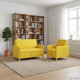  Set sofe s pohranom 2 pcs Svijetlo žuta Poliester | shoptok.hr