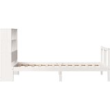 vidaXL Krevet s regalom za knjige bez madraca bijeli 90x200cm borovina | shoptok.hr