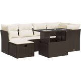 vidaXL 7-dijelni set vrtnih sofa od poliratana s jastucima smeđi | shoptok.hr