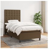  Krevet s oprugama i madracem tamnosmeđi 100 x 200 cm od tkanine | shoptok.hr