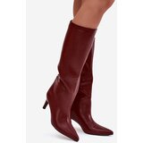 Boto Women's Slip-On Insulated Boots on Heel Bordeaux Olive | shoptok.hr