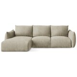 Makamii Bež sklopiva kutna garnitura od šenila (s lijevim kutom/s ležaljkom) Leila – | shoptok.hr