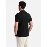 Ombre BASIC men's single color pique knit polo shirt - black | shoptok.hr