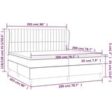  Krevet s oprugama i madracem svjetlosivi 200 x 200cm od tkanine | shoptok.hr