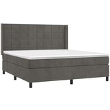  Box spring postelja z vzmetnico temno siva 180x200 cm žamet, (20789778) | Shoptok.si