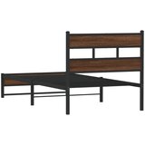  Metalni okvir kreveta bez madraca smeđi hrast 90x190 cm | shoptok.hr