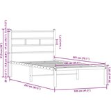 vidaXL Posteljni okvir brez vzmetnice z vzglavjem rjavi 100x200 cm | Shoptok.si