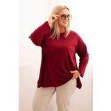 Kesi Włoski Women's Plus Size blouse with cotton, featuring a pocket and rolled sleeves kiwi Cene